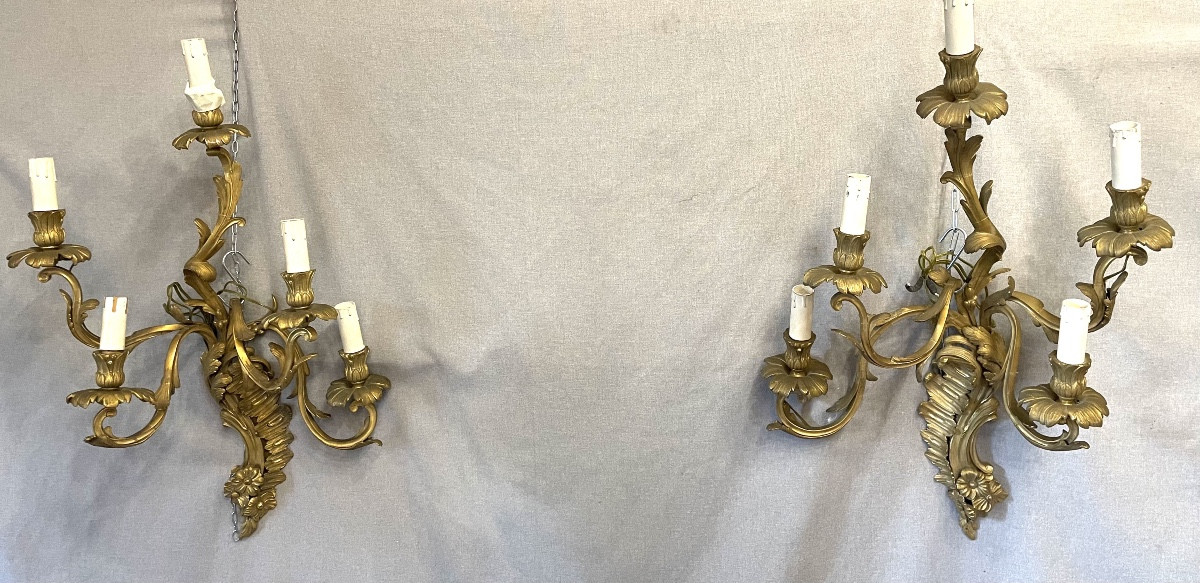 Coppia di appliqués in bronzo dorato XIXsecolo