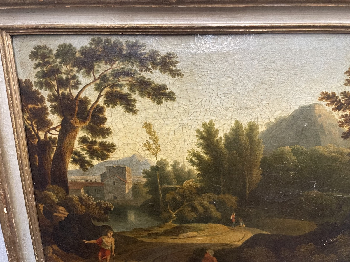 Olio su tela paesaggio  laziale XVIII /XIX secolo-photo-1