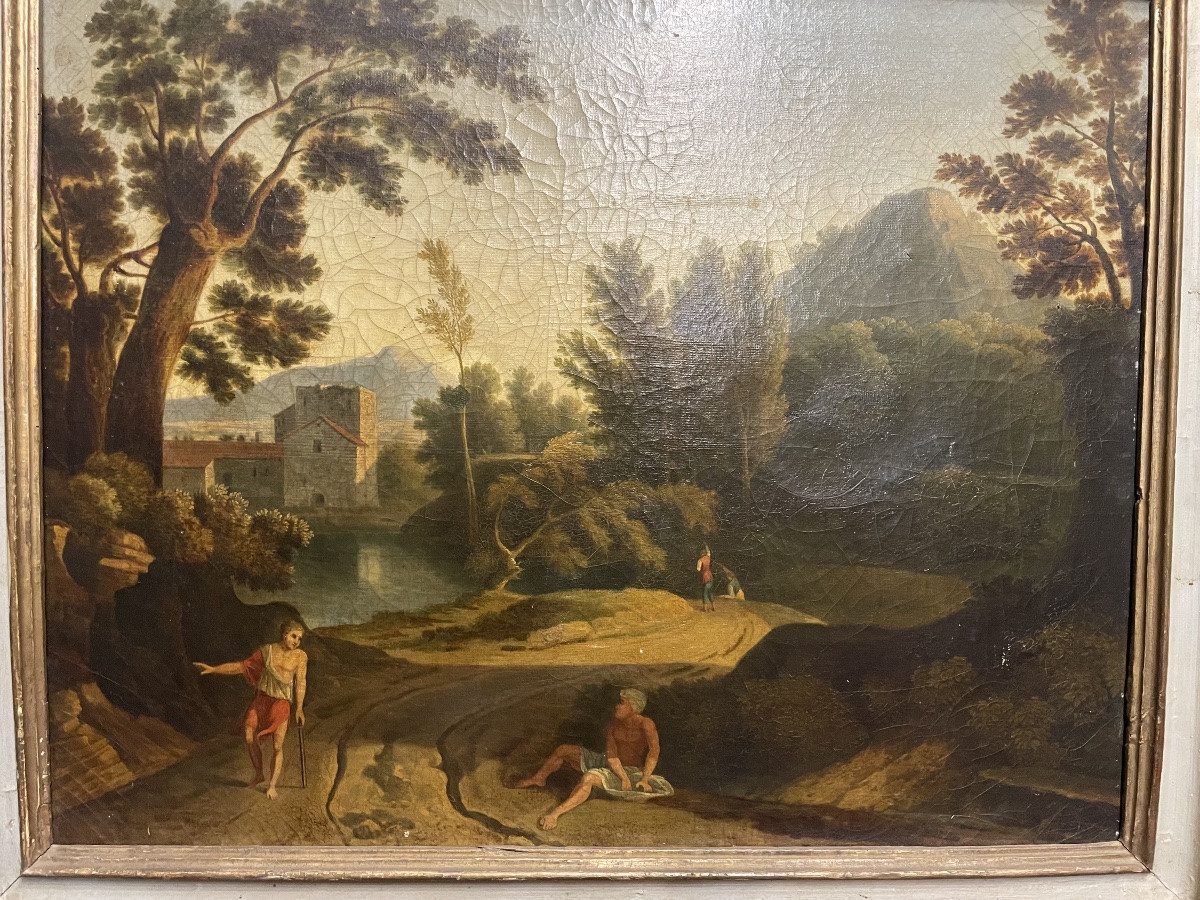 Olio su tela paesaggio  laziale XVIII /XIX secolo-photo-2