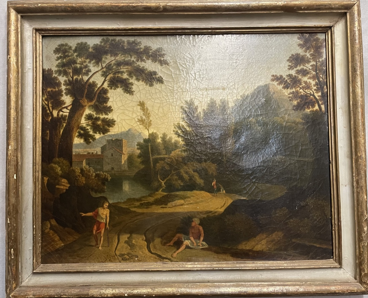 Olio su tela paesaggio  laziale XVIII /XIX secolo