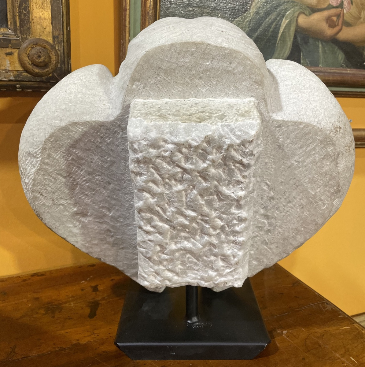 Scultura in marmo di un cherubino XIX secolo-photo-1