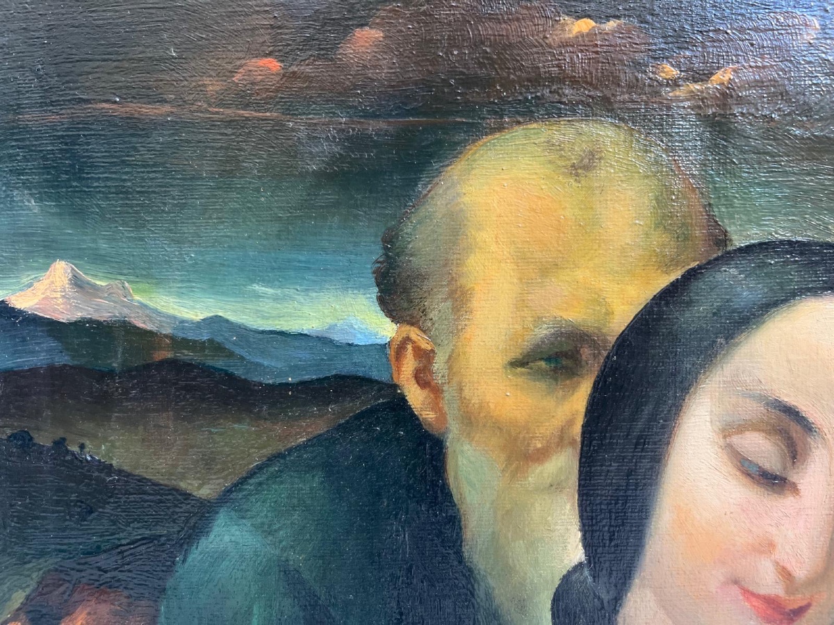 Olio su tela di Stêvan Celić , Susanna e i vecchioni-photo-3