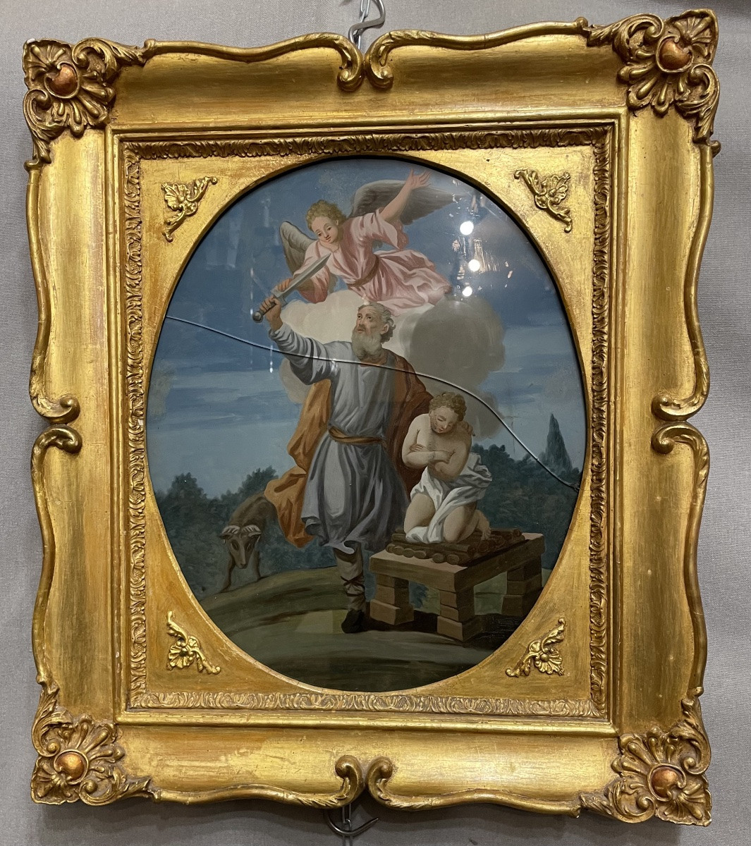 Coppia di dipinti sotto vetro XVIIIsecolo-photo-4