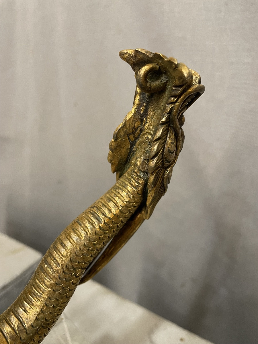 Drago in  bronzo dorato e cesellato Cina  XXsecolo-photo-2