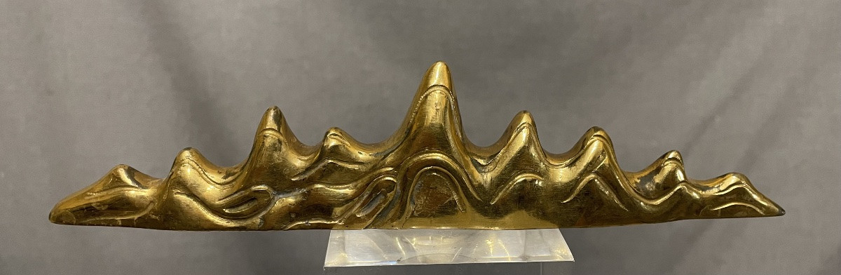 Poggia pennelli in bronzo dorato Cina XXsecolo-photo-4