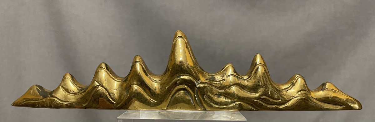 Poggia pennelli in bronzo dorato Cina XXsecolo