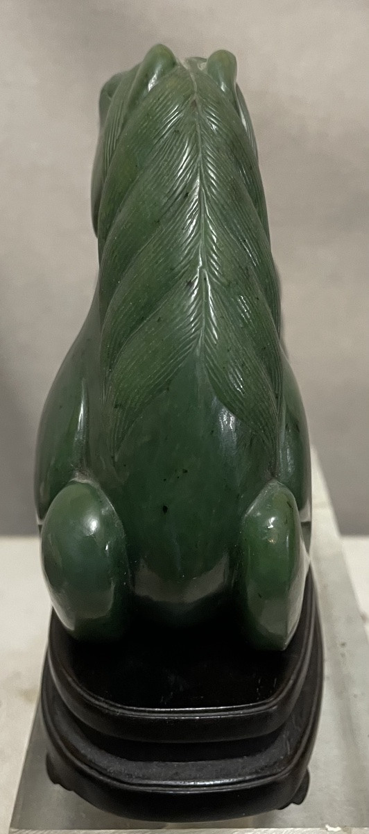 Cavallo in giada verde spinacio Cina XXsecolo-photo-3