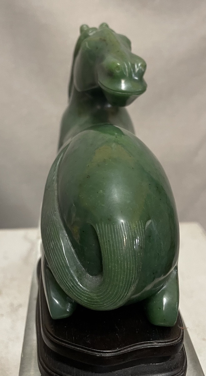 Cavallo in giada verde spinacio Cina XXsecolo-photo-2