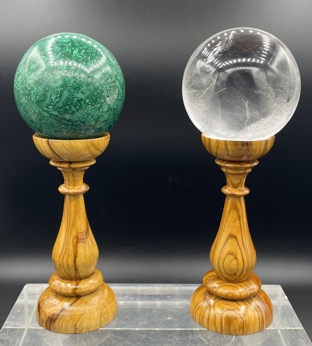 Coppia di sfere in pietra dura XXsecolo