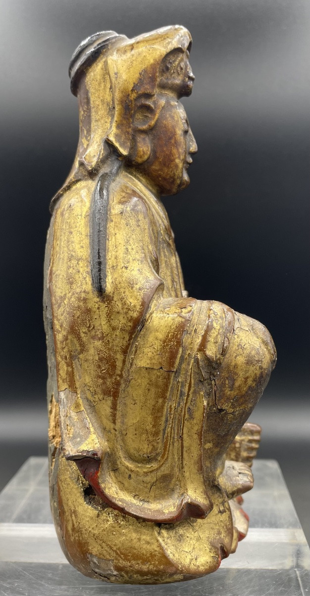 Scultura in legno laccato e dorato Cina XVIIIsecolo-photo-7