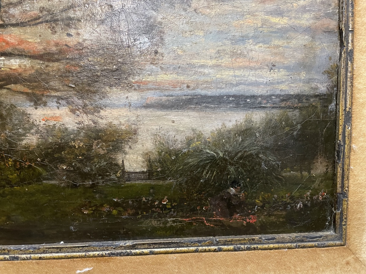 Dipinto ad olio su tela di James Stevens Hill, XIX secolo-photo-4