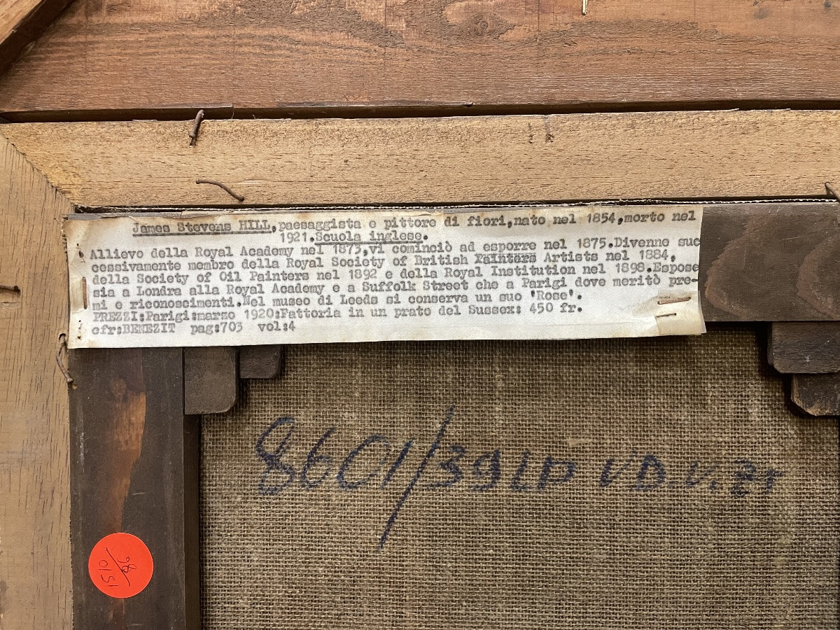 Dipinto ad olio su tela di James Stevens Hill, XIX secolo-photo-4