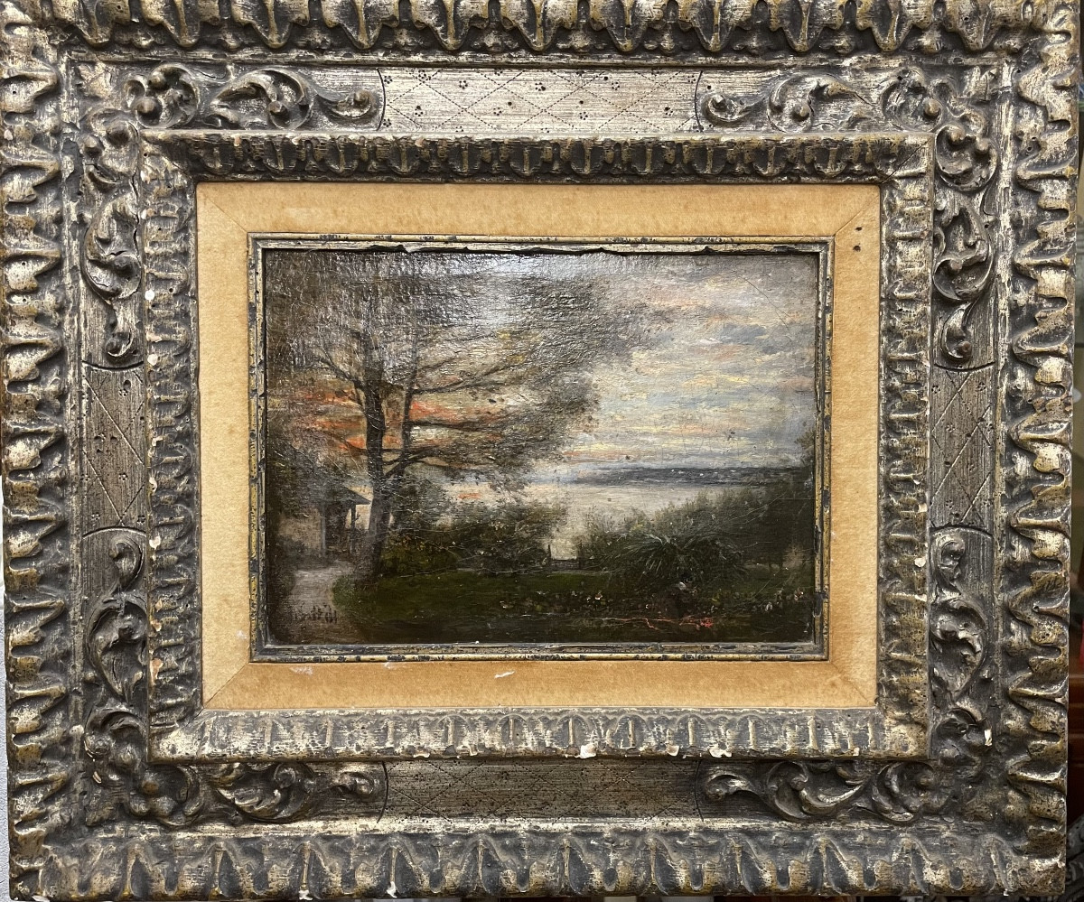 Dipinto ad olio su tela di James Stevens Hill, XIX secolo