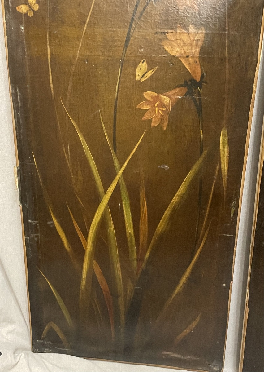 Coppia di dipinti olio su tela decorativi floreali XXsecolo-photo-4