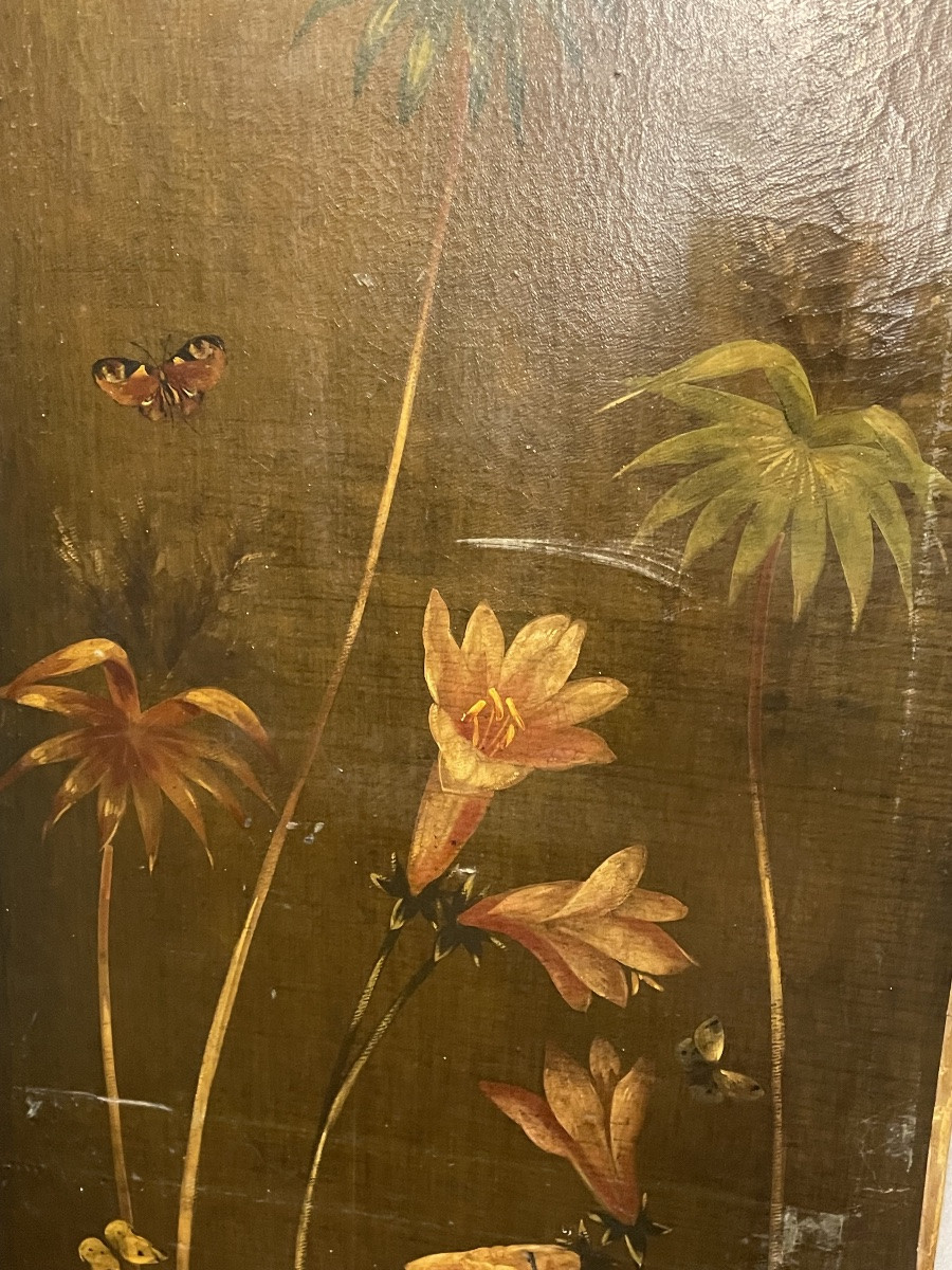 Coppia di dipinti olio su tela decorativi floreali XXsecolo-photo-2