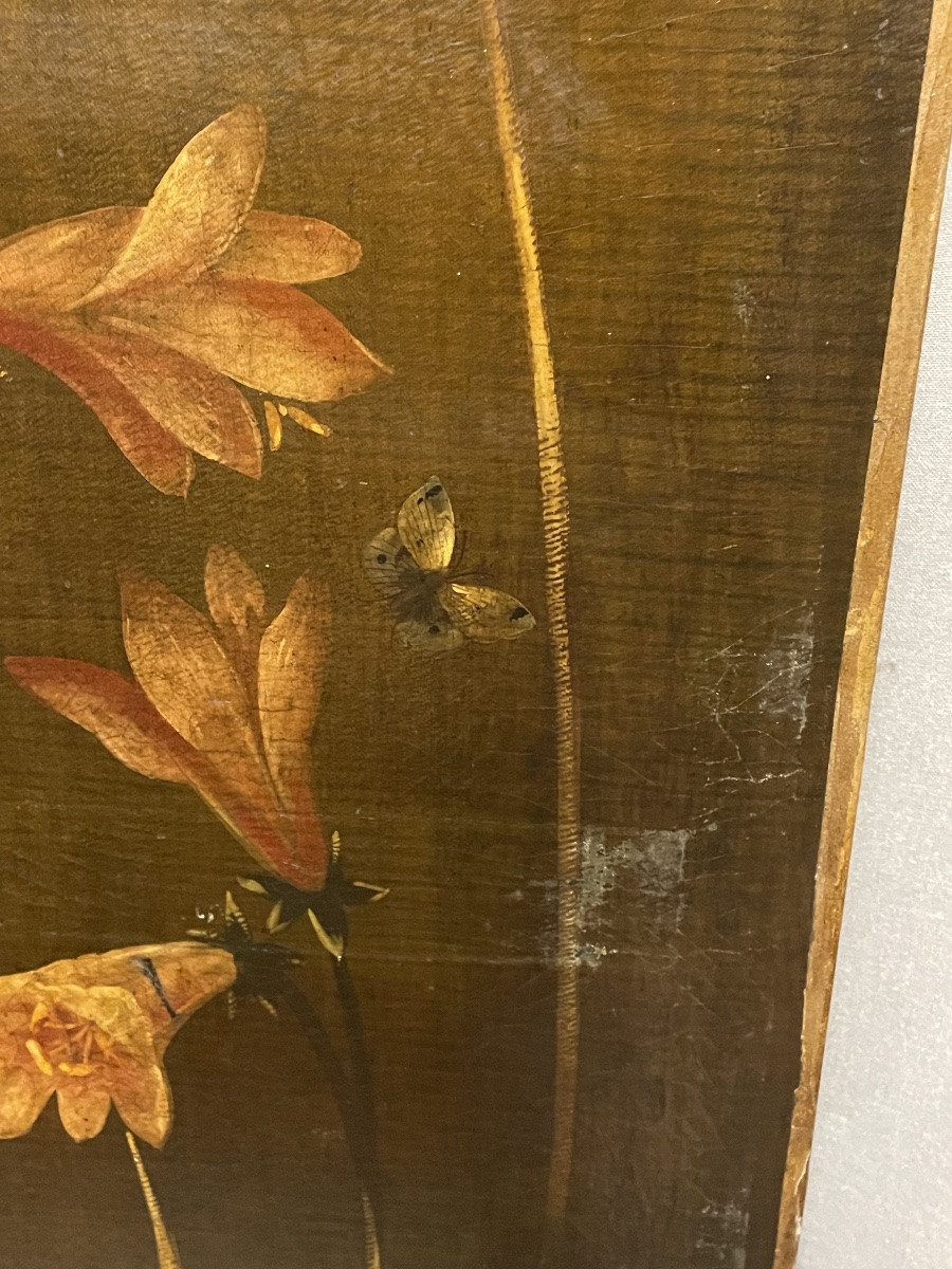 Coppia di dipinti olio su tela decorativi floreali XXsecolo-photo-4