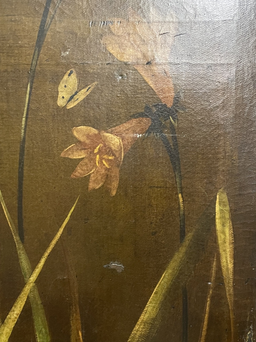 Coppia di dipinti olio su tela decorativi floreali XXsecolo-photo-5