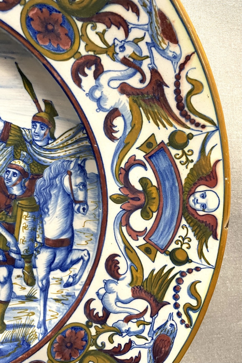 Piatto cerimoniale in ceramica di Gualdo Tadino del XX secolo-photo-3