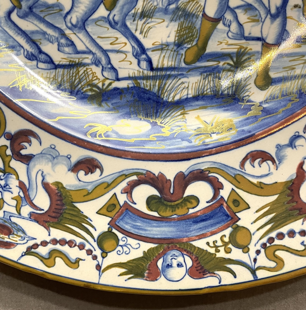 Piatto cerimoniale in ceramica di Gualdo Tadino del XX secolo-photo-4