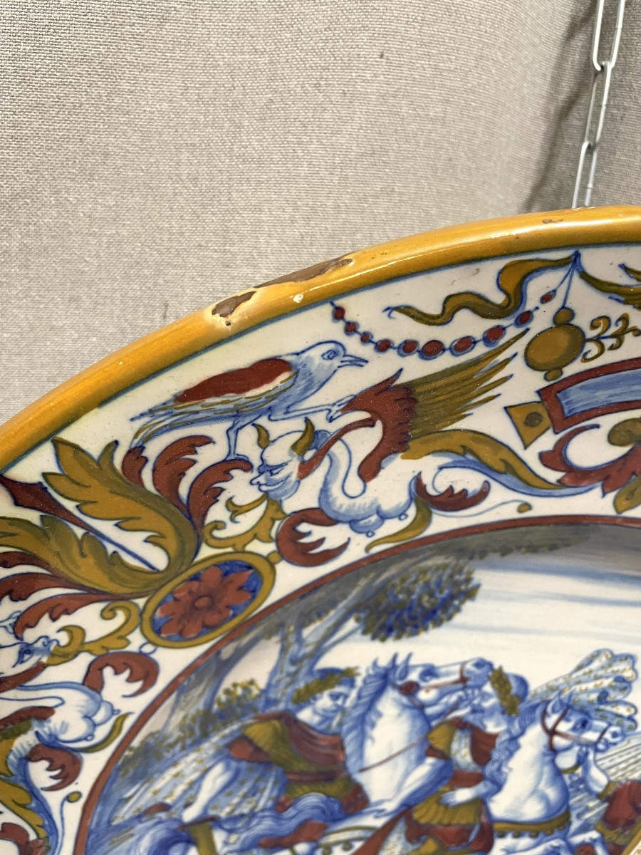 Piatto cerimoniale in ceramica di Gualdo Tadino del XX secolo-photo-2