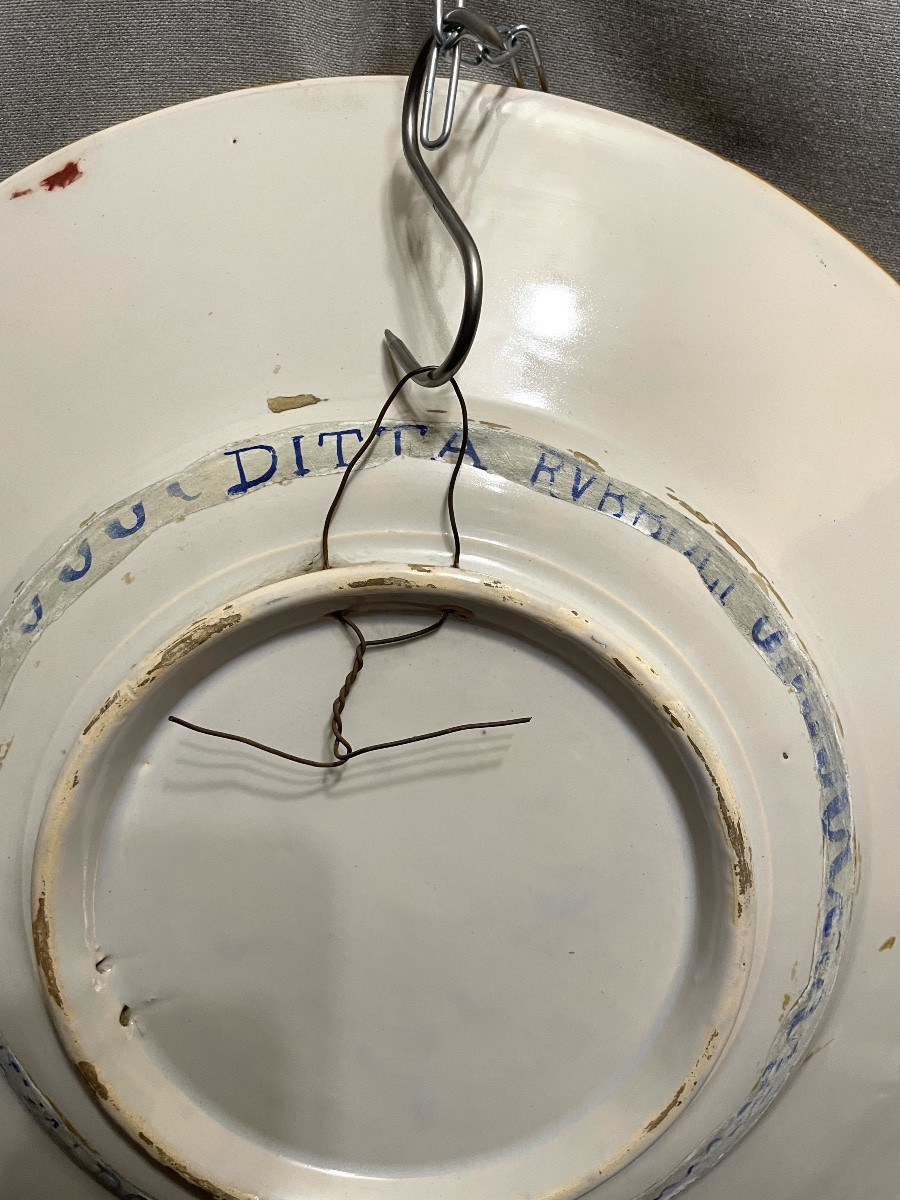 Piatto cerimoniale in ceramica di Gualdo Tadino del XX secolo-photo-6