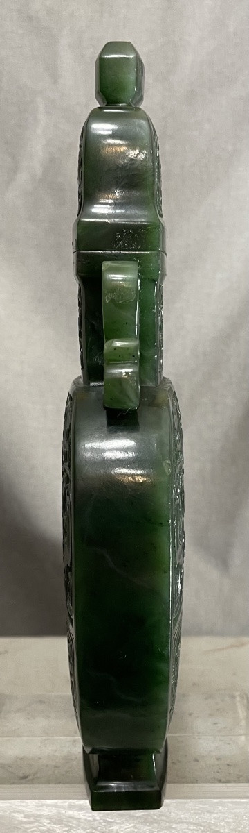 Vaso in giada verde spinacio Cina periodo della Repubblica -photo-2
