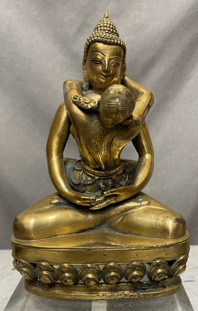 Bronzo dorato di Yab -Yum Tibet XXsecolo-photo-2