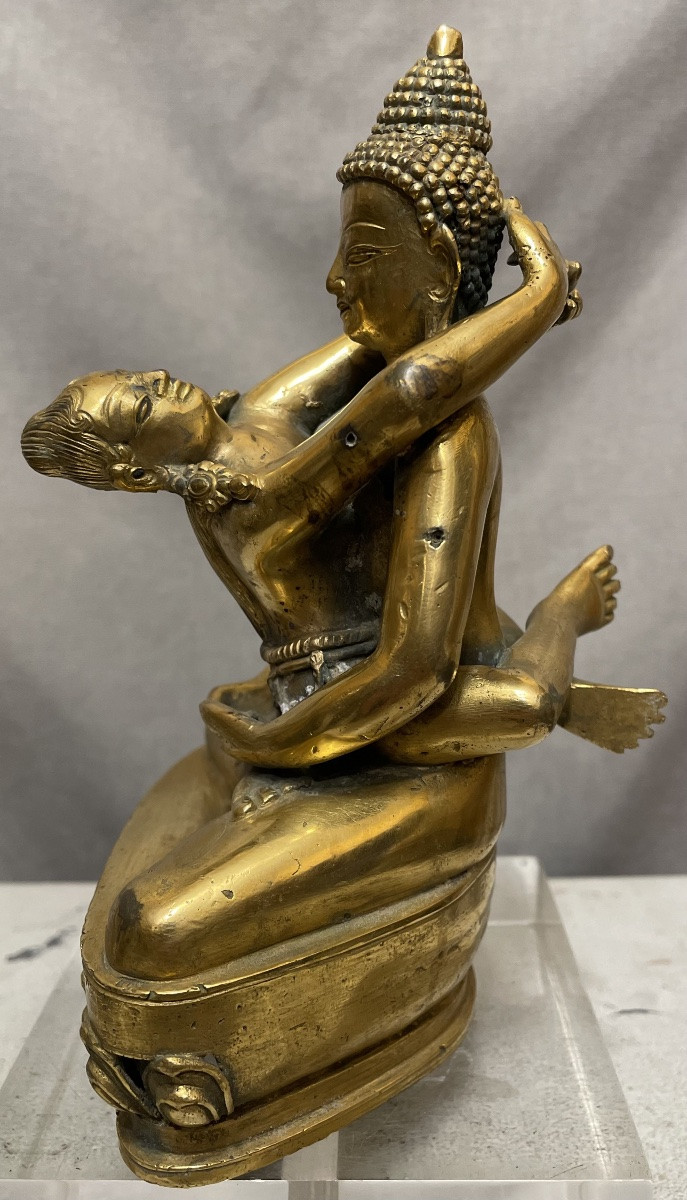 Bronzo dorato di Yab -Yum Tibet XXsecolo-photo-3