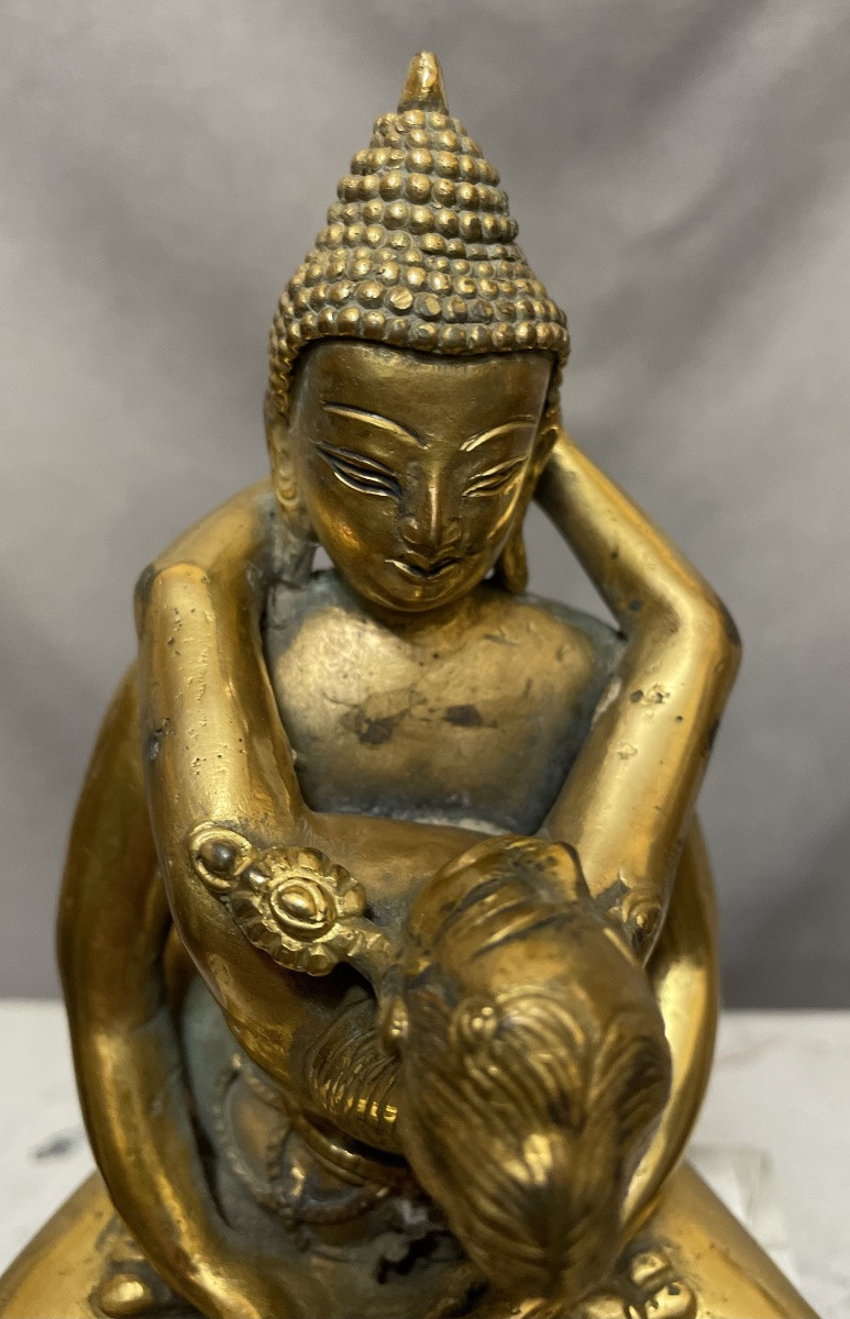 Bronzo dorato di Yab -Yum Tibet XXsecolo-photo-1