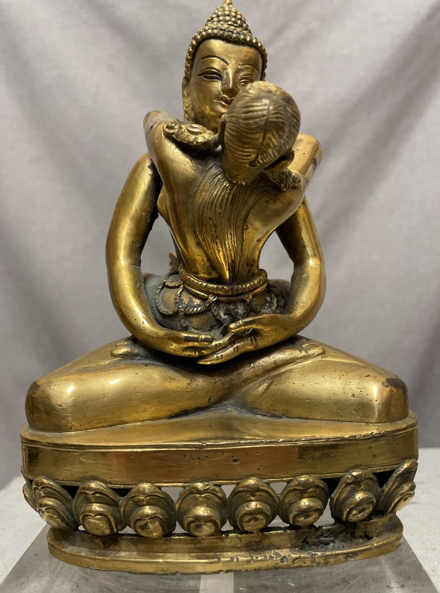 Bronzo dorato di Yab -Yum Tibet XXsecolo-photo-4