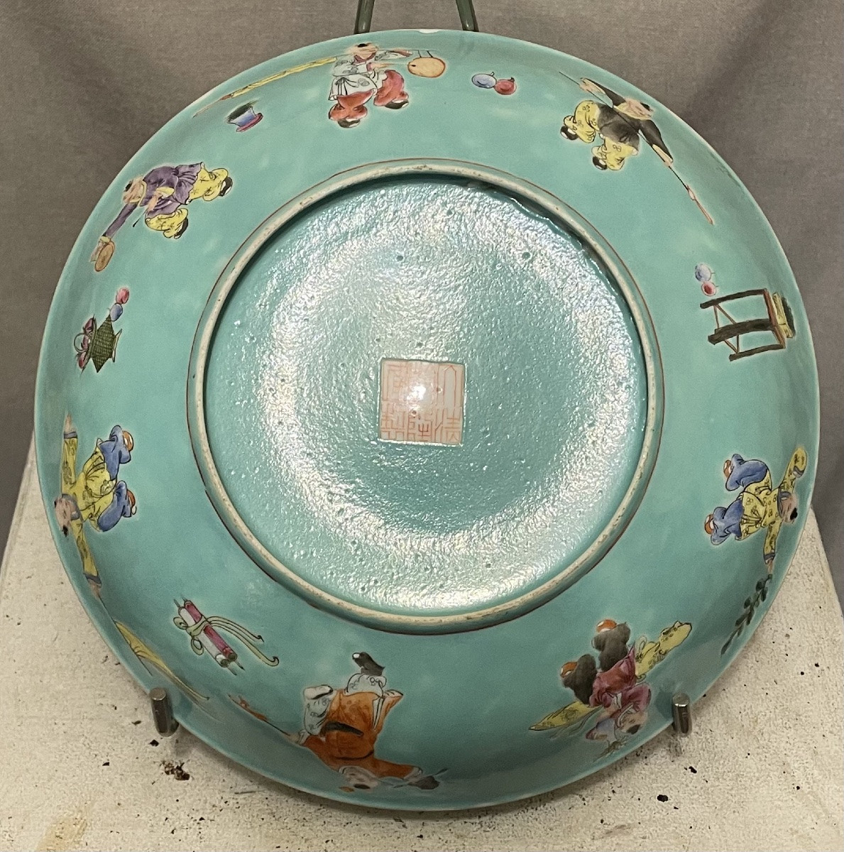 Piatto in porcellana smaltata policroma, Cina, XX secolo-photo-8