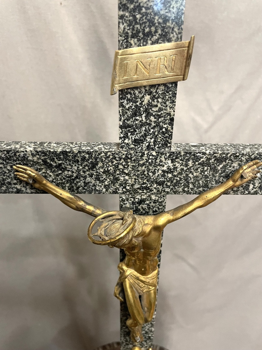 Croce processionale in marmo e bronzo, XVII secolo-photo-5