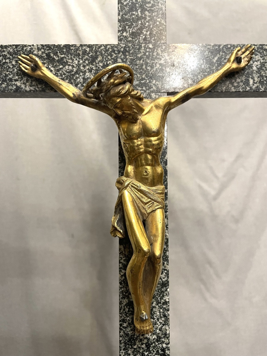 Croce processionale in marmo e bronzo, XVII secolo-photo-6