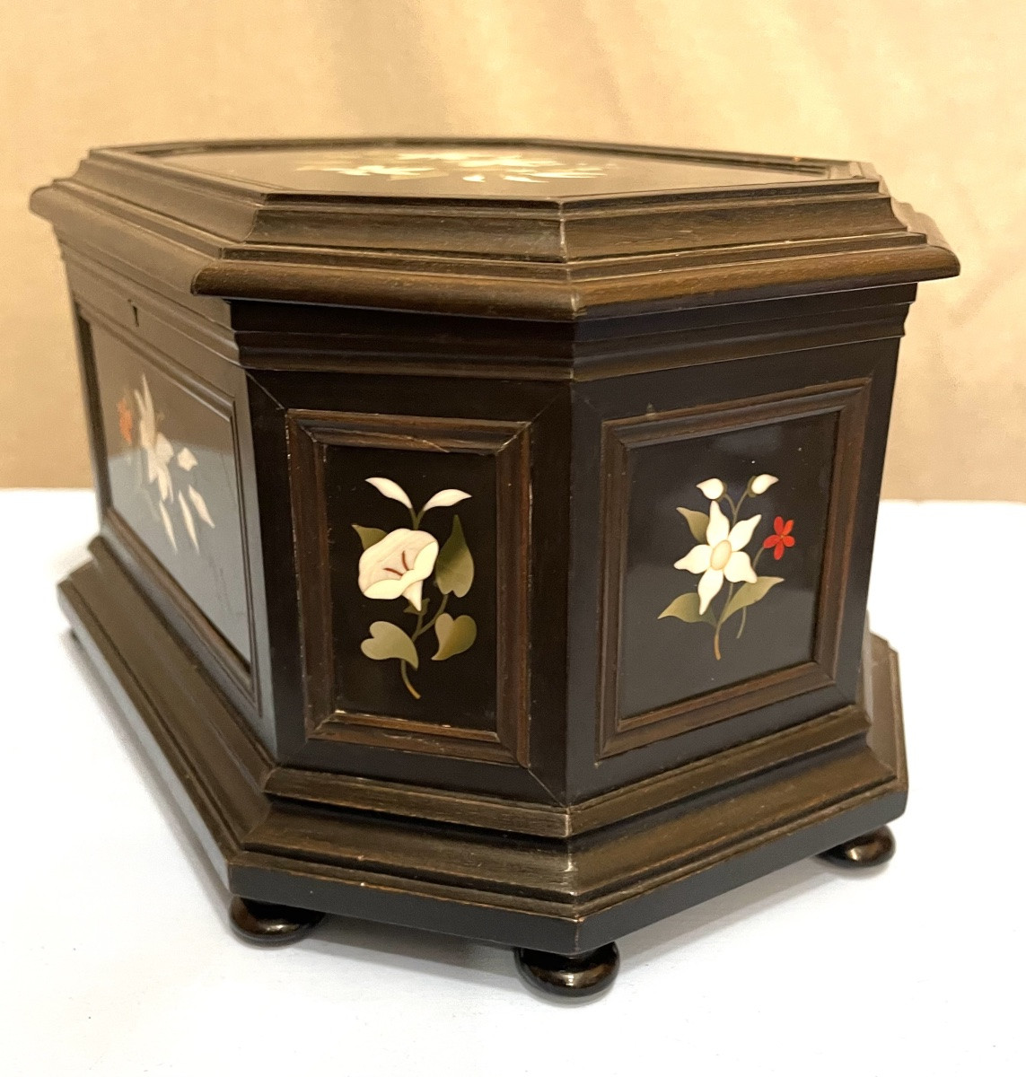 Cofanetto in legno tinto con marmi e pietre XIXsecolo-photo-2