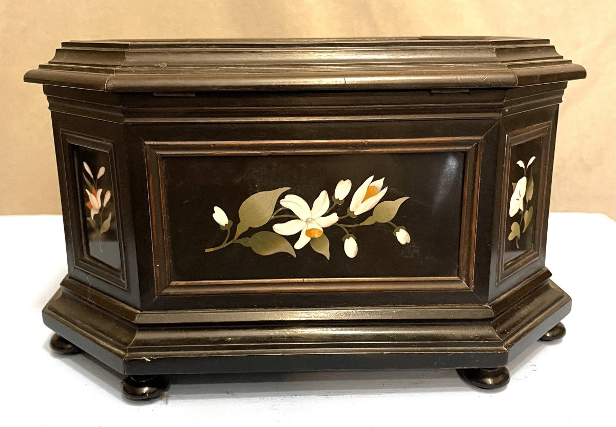 Cofanetto in legno tinto con marmi e pietre XIXsecolo-photo-4