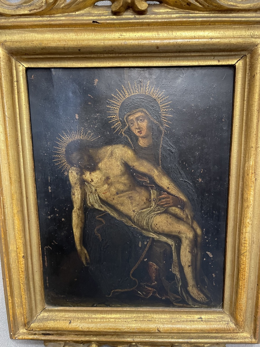 Dipinto su rame Pietà XVIII secolo-photo-2