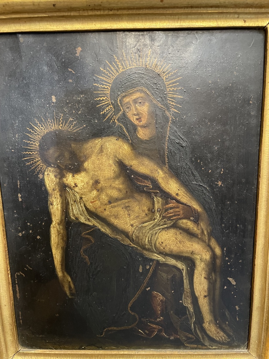Dipinto su rame Pietà XVIII secolo-photo-3