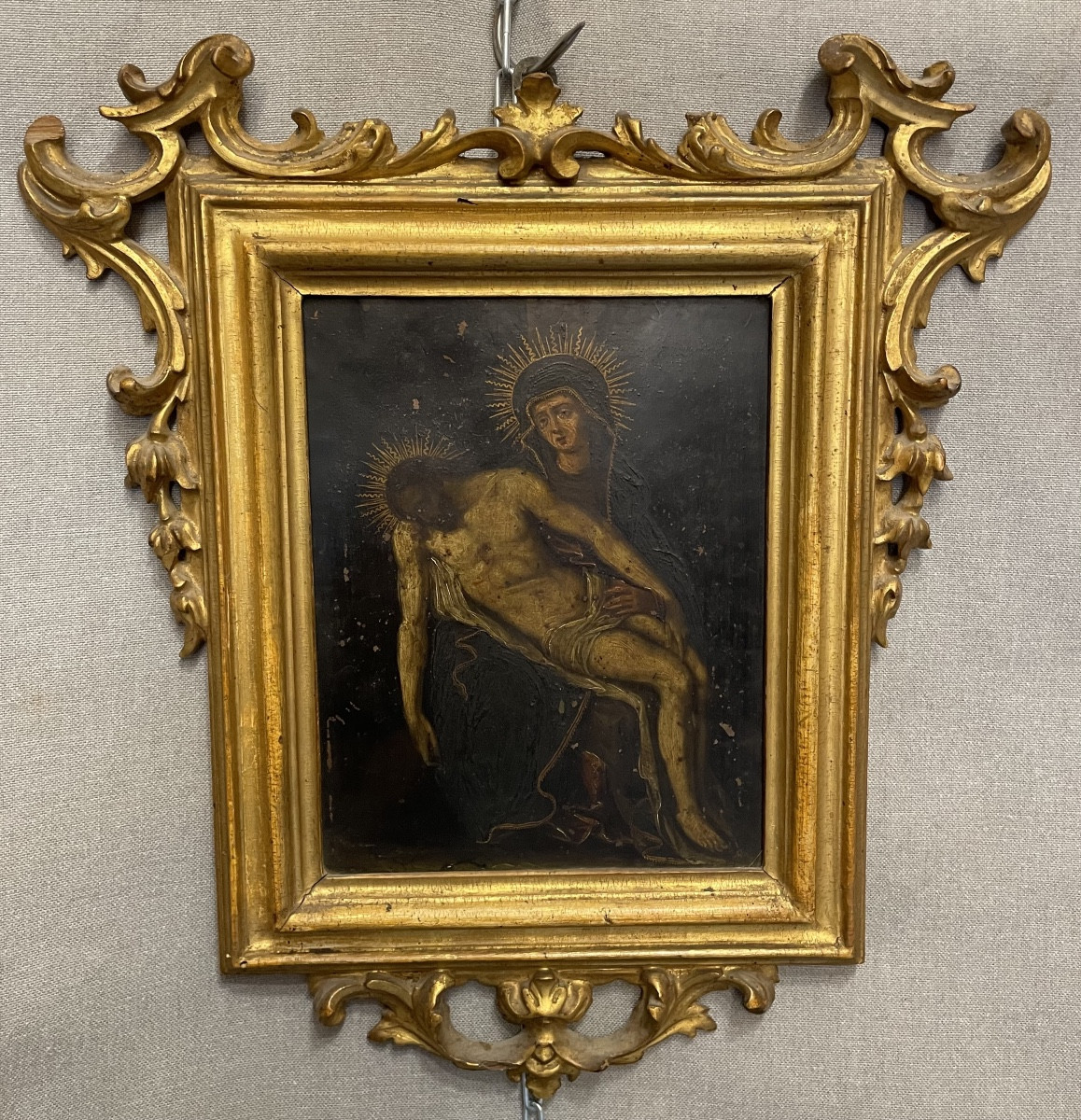 Dipinto su rame Pietà XVIII secolo