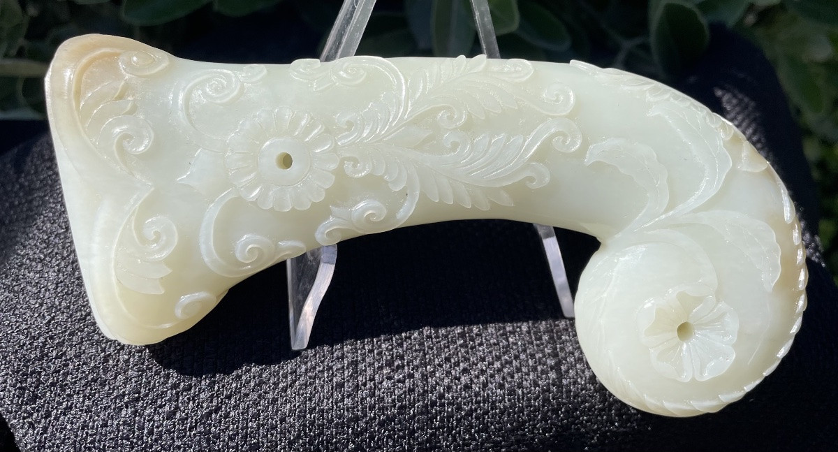 Impugnatura di pugnale in giada Mughal XIX secolo-photo-3