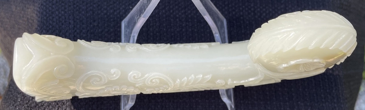 Impugnatura di pugnale in giada Mughal XIX secolo-photo-1