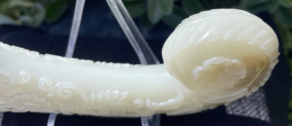 Impugnatura di pugnale in giada Mughal XIX secolo-photo-2