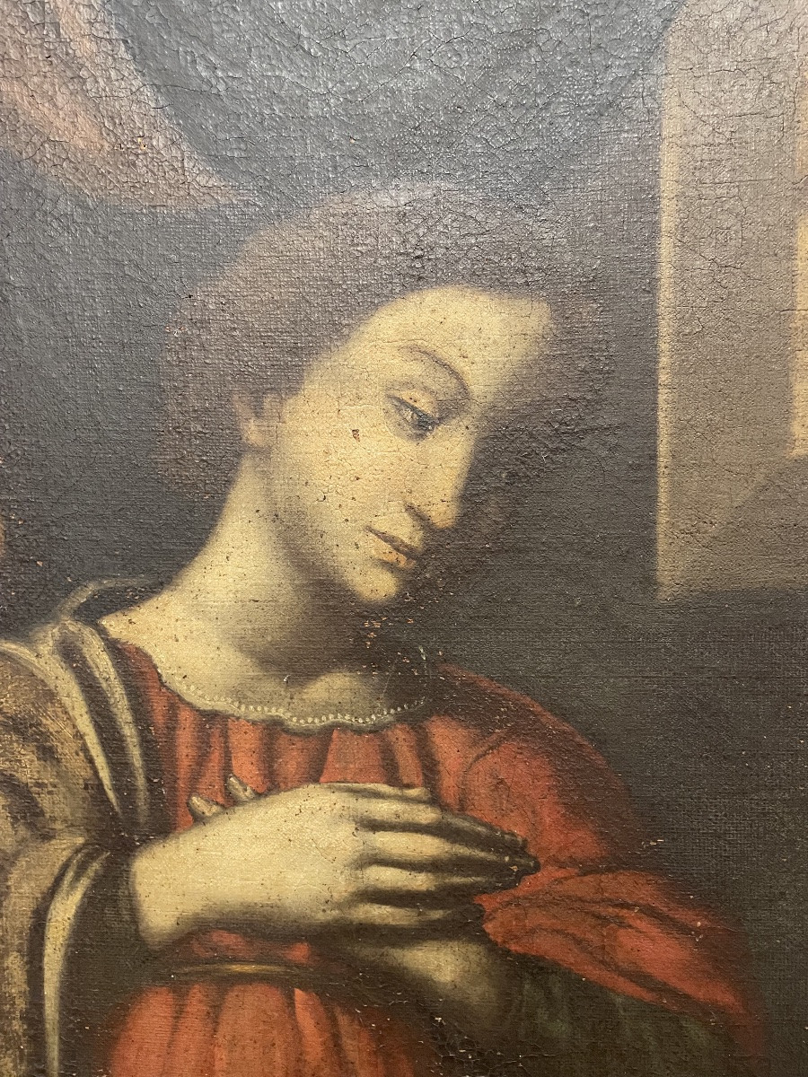 Olio su tela annunciazione della vergine XVIIsecolo-photo-3
