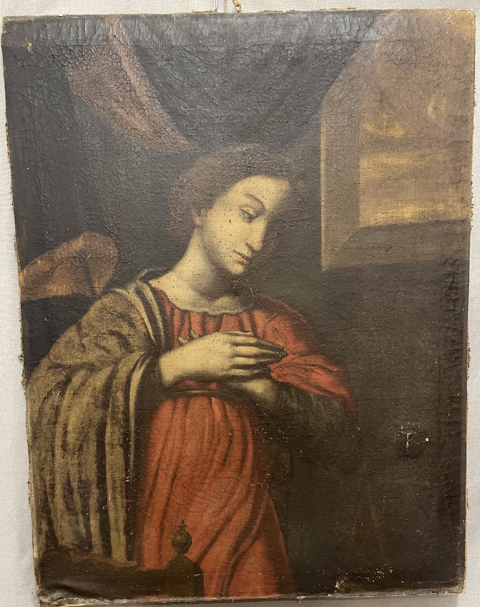 Olio su tela annunciazione della vergine XVIIsecolo