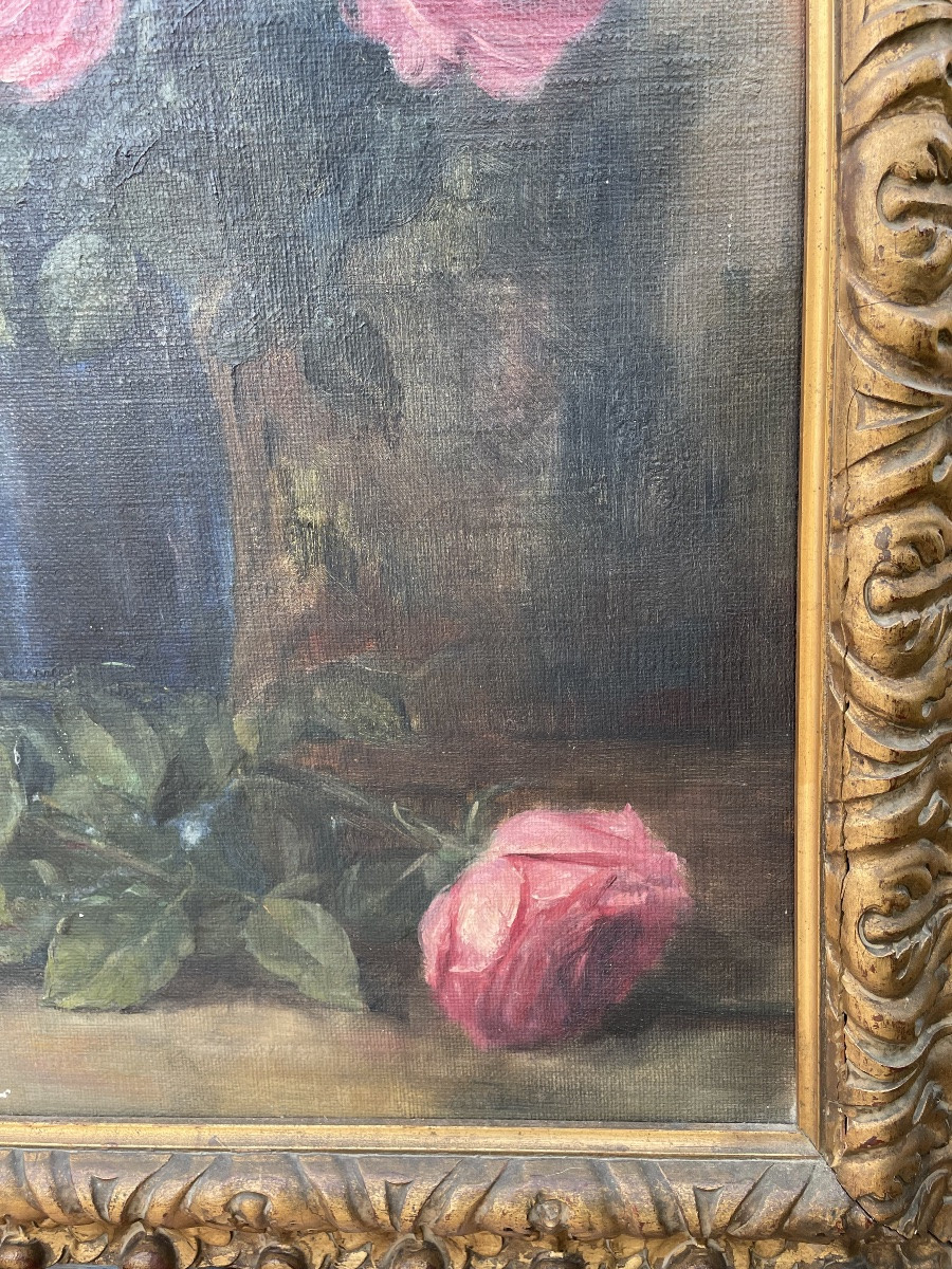 Olio su tela vaso con delle rose XXsecolo-photo-1
