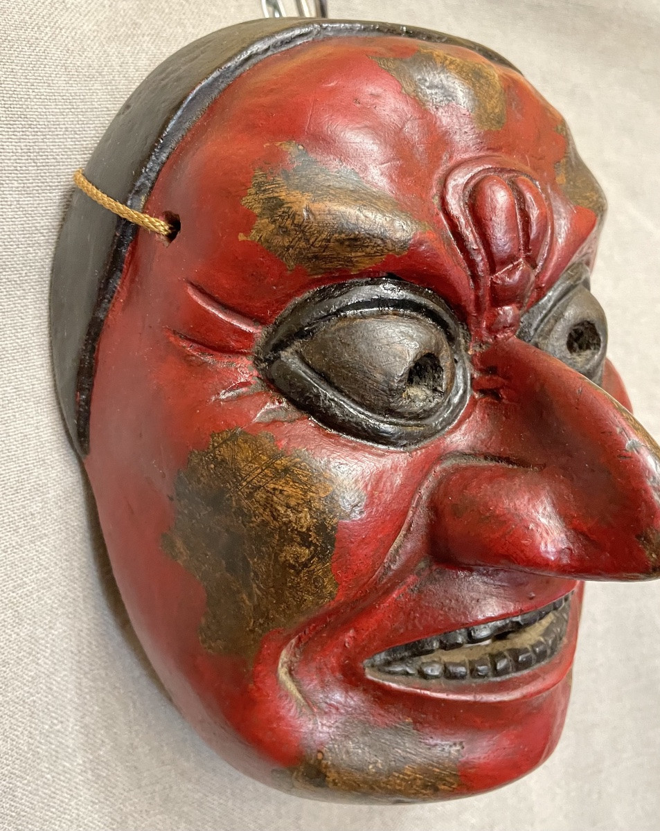 Maschera Giapponese in cartapesta o legno XIX/XXsecolo-photo-4