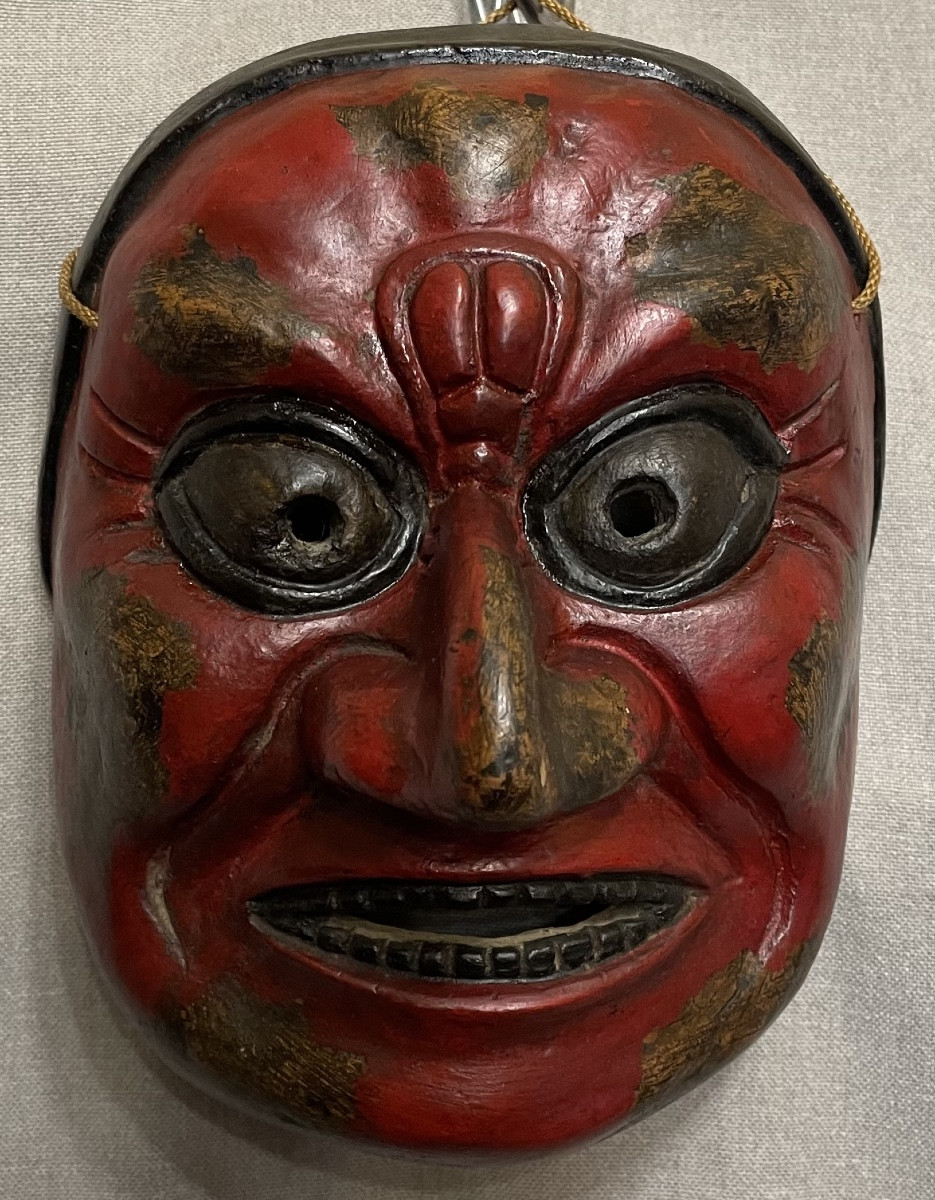 Maschera Giapponese in cartapesta o legno XIX/XXsecolo