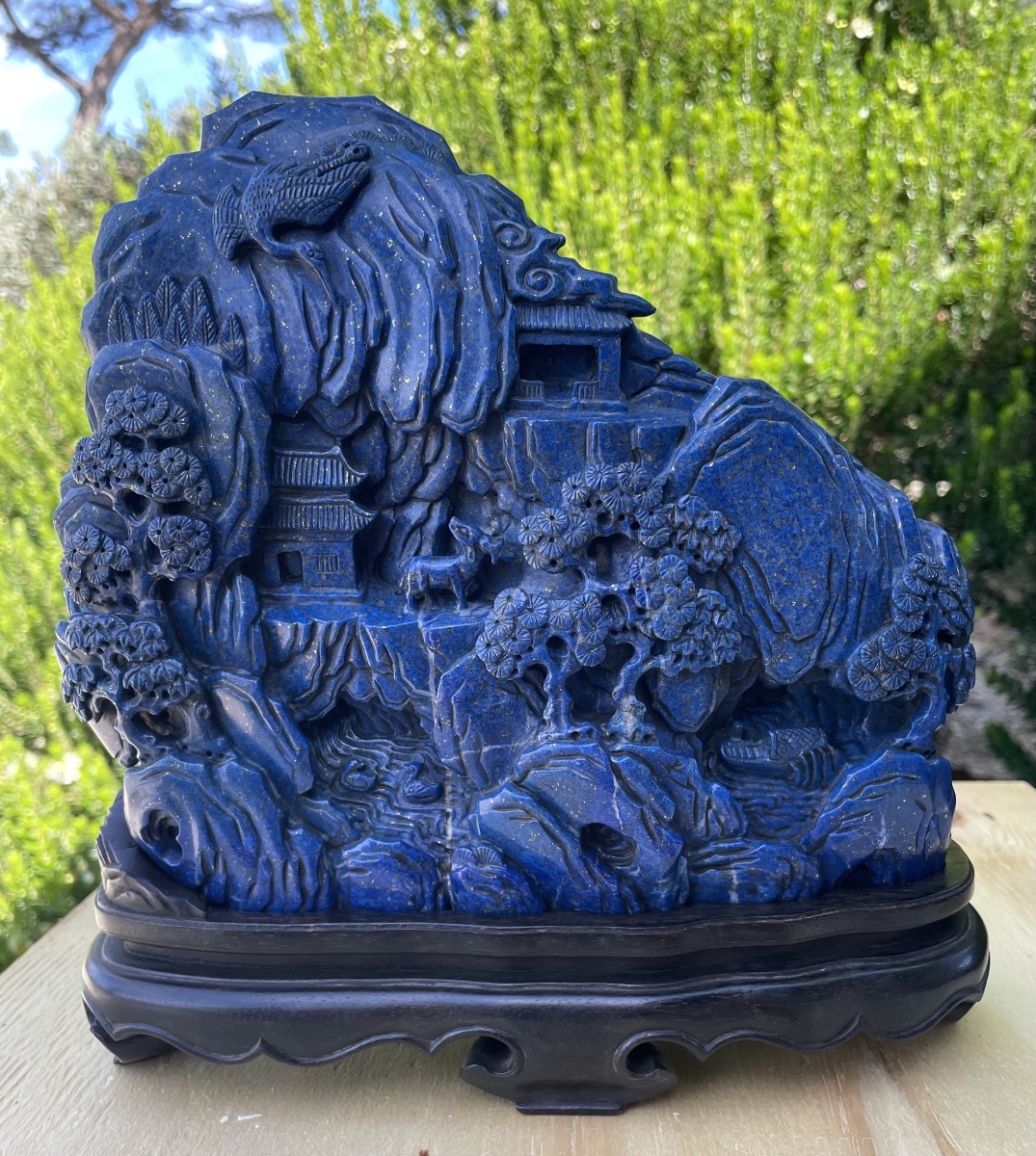 Scultura in lapis-lazuli Cina XXsecolo  -photo-3