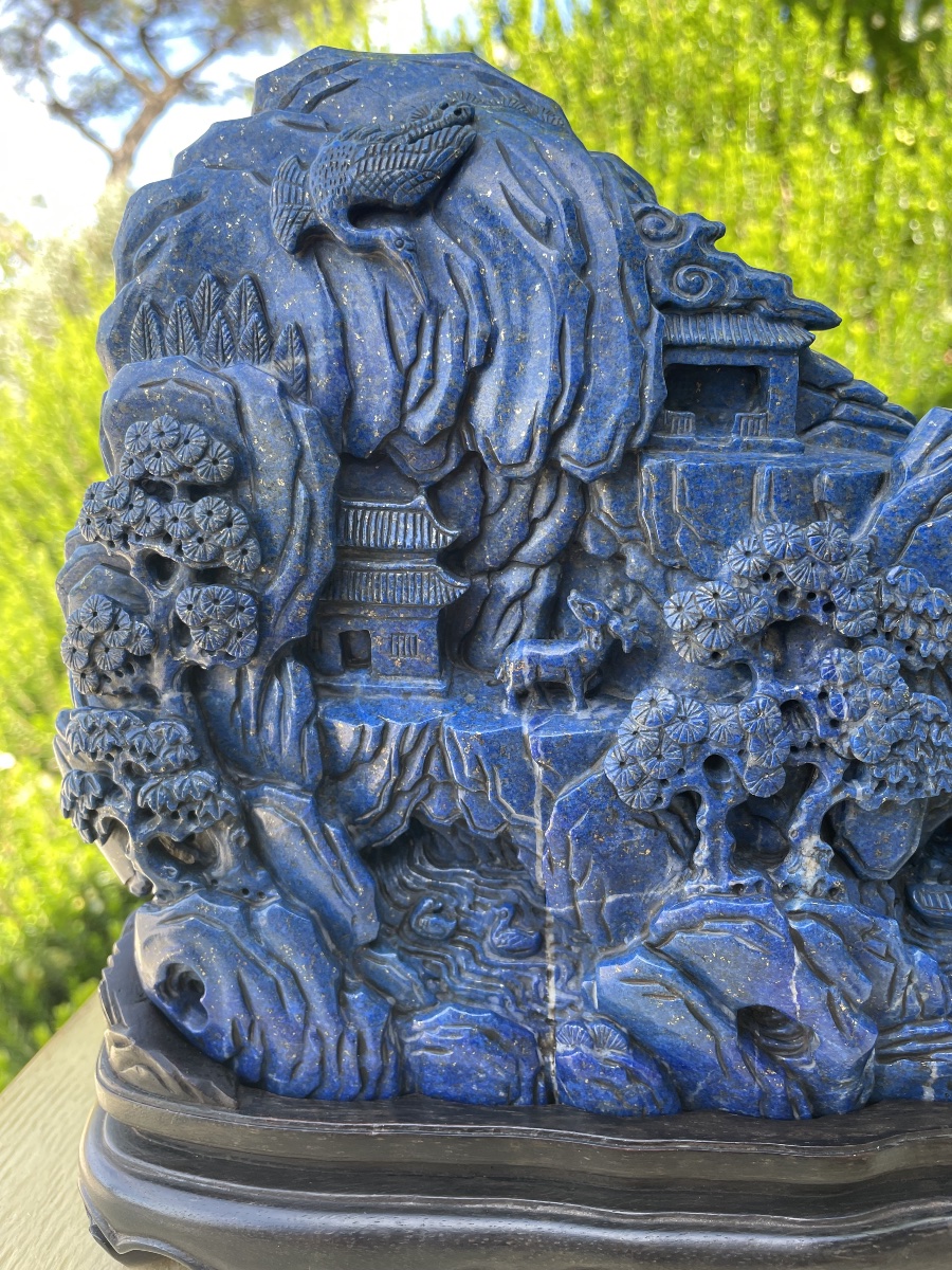 Scultura in lapis-lazuli Cina XXsecolo  -photo-4