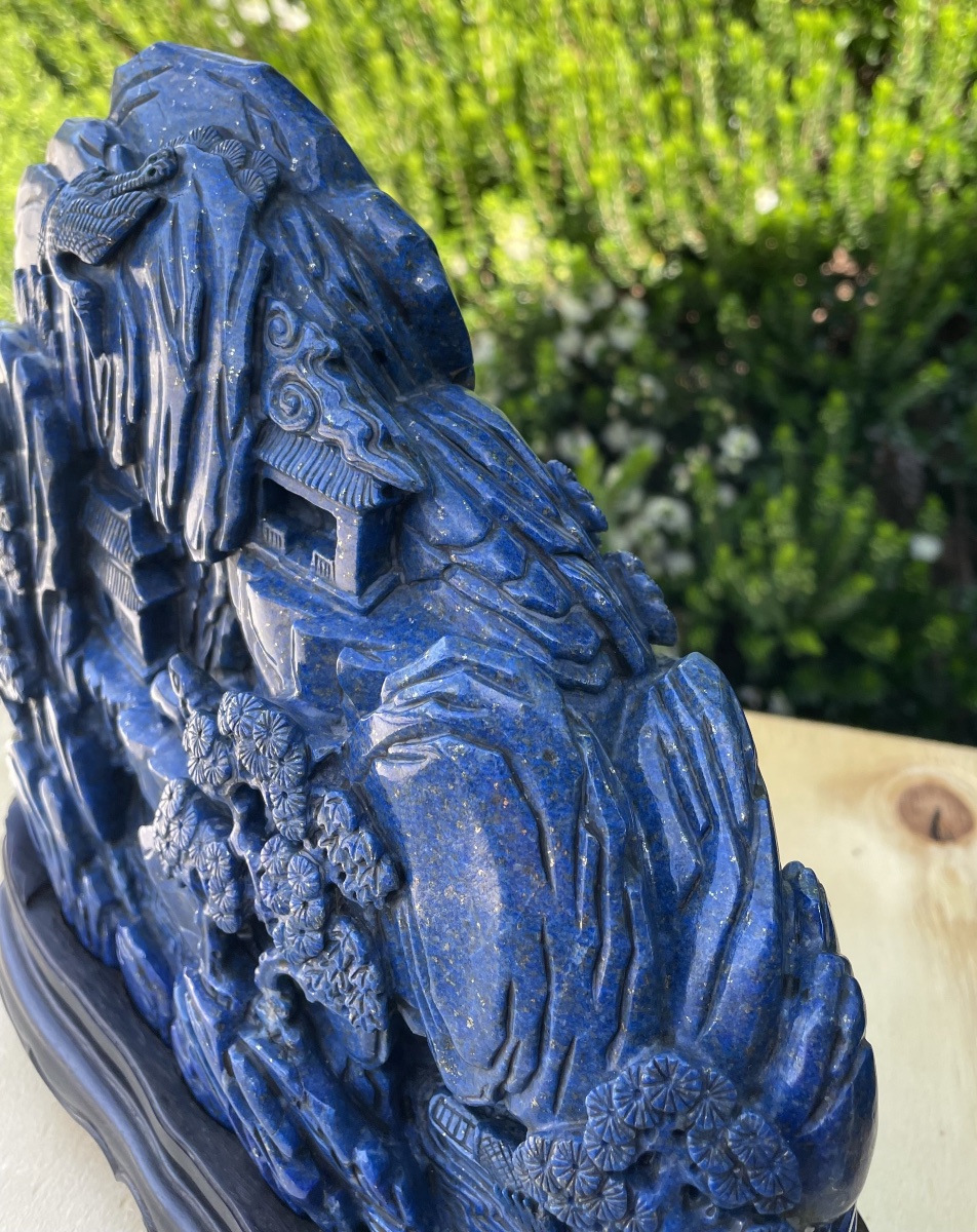 Scultura in lapis-lazuli Cina XXsecolo  -photo-4