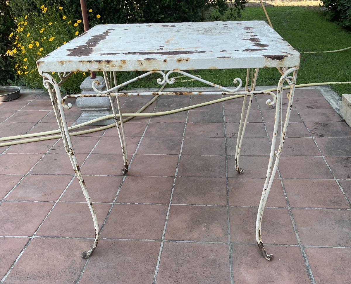 Tavolino in ferro da giardino anni 50/60-photo-1